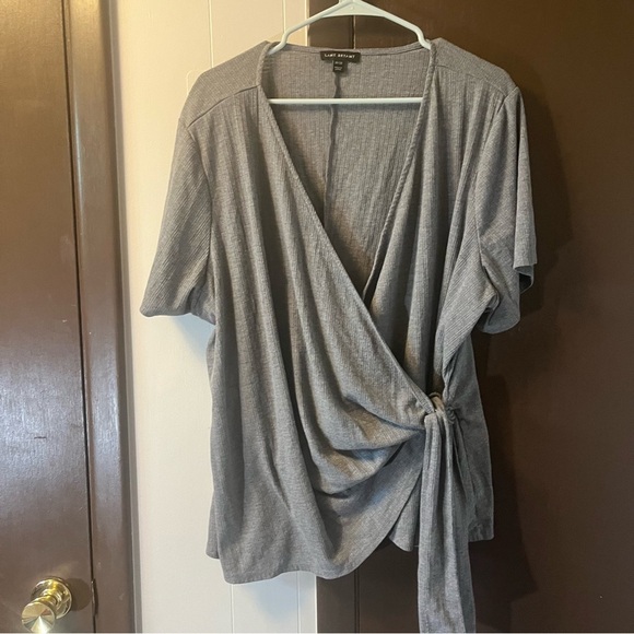 Lane Bryant Crossover Wrap Textured Top VNeck Surplice Neckline Rib Knit 26 / 28 - Picture 12 of 12